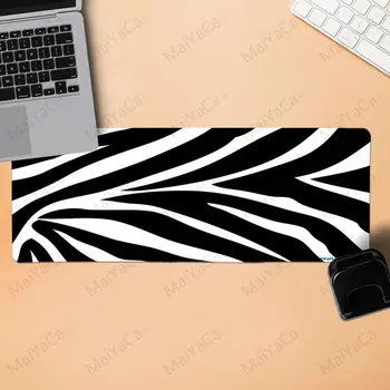 MaiYaCa Zebra čierne a biele pruhy Herné Podložka pod Myš Veľká Podložka pod Myš Hráč Comfort Mouse Mat Gaming Mousepad