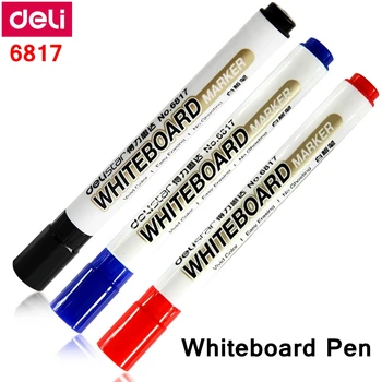 10PCS/BOX Deli 6817 Tabuľa marker pero Tabuľa hladké písanie ľahko vymazať Čierne Modré Červené farby retail balenie veľkoobchod