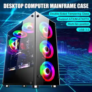 LEORY 350x290x410mm Hráč Chladenie Stolný Počítač Mainframe Prípade ATX/ m-atx/mini-itx základná Doska Podpora 8 Fanúšikov