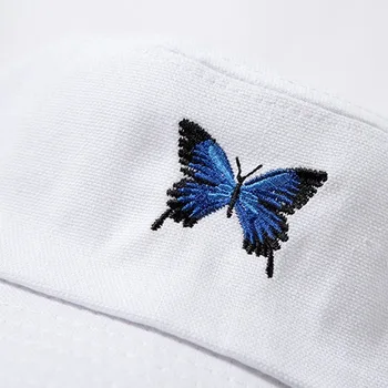 Motýľ Výšivky Lete Skladacia Vedierko Hat Ženy Vonkajšie Opaľovací Krém Bavlna Rybolovu, Poľovníctvo Spp Mužov Slnko Zabrániť Čiapky
