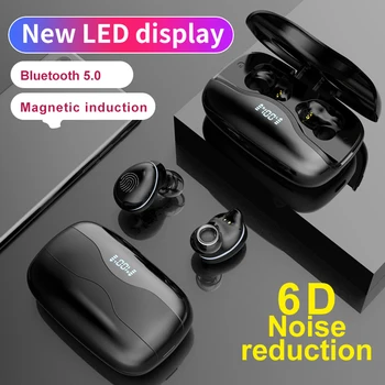 Nové 3500mAh LED Displej Bluetooth Slúchadlá Bezdrôtové Slúchadlá S Mikrofónom 9D HIFI Zvuk Športové Vodotesné Slúchadlá Slúchadlá