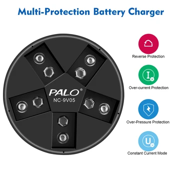 PALO Nabíjačky Batérií 9V Li ion, nimh Inteligentné Nabíjačky pre 9f 6f22 lítium Nabíjateľné NIMH batérie+9v500mah liION nabíjateľná batt