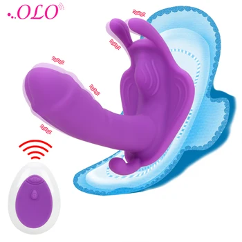 OLO Nohavičky Nositeľné Motýľ Dildo Vibrátor Stimulátor Klitorisu 10 Rýchlostiach Vibrovanie G Mieste Masér Sexuálne Hračky pre Ženy
