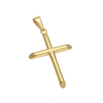 Uwin Nehrdzavejúcej Ocele Kríž Náhrdelník Prívesok Mužov Zlatá Farba Modlitbe Kristus Kresťan Jednoduchý Kríž Šperky Veľkoobchod Dropshipping