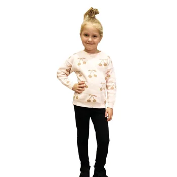 2020 Zimné Deti Oblečenie Nové Dievčenské Svetre Cherry Vzor Sveter pre Chlapcov Dlhý Rukáv Dievčatá Knitwear Chlapci Pulóver