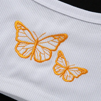 LAISIYI Sexy Obväz Motýľ Výšivky Backless bez Rukávov Plodín Top 2020 Lete Ženy Mäkké Pletenie Bežné Streetwear Módy