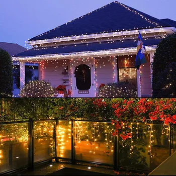 5M Vianočné Girlandy LED Záves Cencúľ String Svetlá Časti 0.4-0.6 m AC 220V Záhrada Street Vonkajšie Ozdobné Svetlo Dovolenku