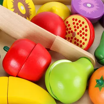 Drevené Klasické Hry Simulácia Kuchyňa Série Hračiek Na Rezanie Ovocia, Zeleniny Nastaviť Hračky Montessori Raného Vzdelávania Dary