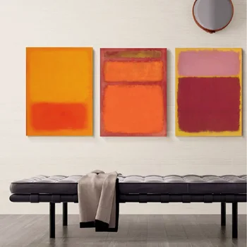 Vintage Abstraktné Žltá Oranžová Červená Vytlačené Plátno Maľby Nástenné Plagáty Vytlačí Wall Art Obrázky Obývacej Miestnosti Dekorácie