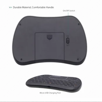 2019 Nové 7colors Podsvietenie 2.4 G Mini Bezdrôtová Klávesnica s Touchpadom Myš pre Google Android TV Box, Mini PC, Notebook