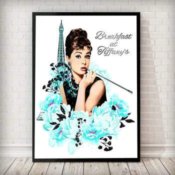 Slávne Hviezdy Plagáty a Vytlačí Audrey Hepburn Bubble Gum Paris Fashion Múr Umenia Plagátu Moderného Umenia obrazov na Stenu Žena Domova