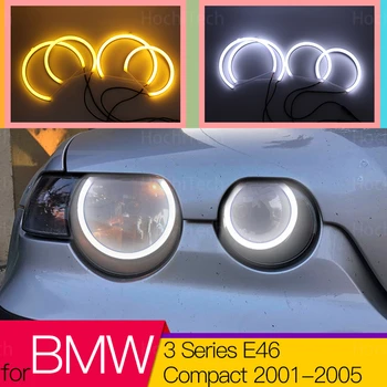 Switchback Bavlna Svetlo LED Angel Eye Halo Dual Color pre BMW Radu 3 E46 Compact 2001 2002 2003 2004 2005