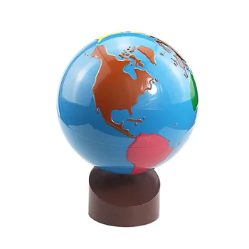 Zem Svete Hračka Montessori Geografia Hračky Geografické Glóbusov Plastu a Dreva Materiál Farebný Piesok Glóbusov Učenie a Vzdelávanie