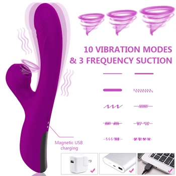 Klitorálny Sania Vibrátor Králik Kúrenie Dildo Vibrátory G Mieste Masér Klitoris Stimulátor s 10 Vzor Dospelých sexuálnu Hračku pre Ženy