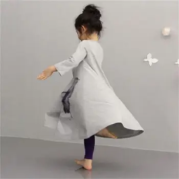 2018 Nové Dievčenské Šaty na Jar Jeseň detské oblečenie roztomilý motýľ, dlhý rukáv, 2 farby, bavlnené šaty 1pcs hot predaj