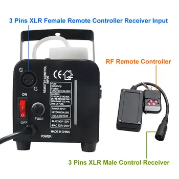 3 Kolíkov XLR Bezdrôtového Diaľkového Ovládania Pre 400W 900 1500W Dym, Hmla Stroj LED Svetlá DJ Stage Radič Receptor Fogger