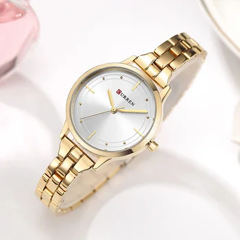 CURREN 9019 Sledovať Ženy Ležérne Módne náramkové hodinky Quartz Kreatívny Dizajn Dámy Darček relogio feminino