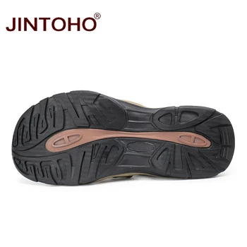 JINTOHO Vysoká Kvalita Mužov Originálne Kožené Sandále Módne Pláži Kožené Sandále Priedušná Muž Letné Sandále Mužov Pláže Topánky