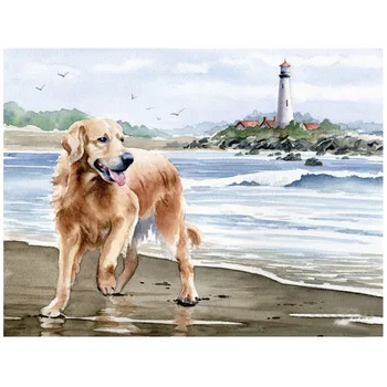 Plný Vrták námestie 5d DIY Diamond Maľovanie Beagle psov tower 3d Cross-Stitch Výšivky mozaikové umenie abstraktné umenie, remeslá Z1024