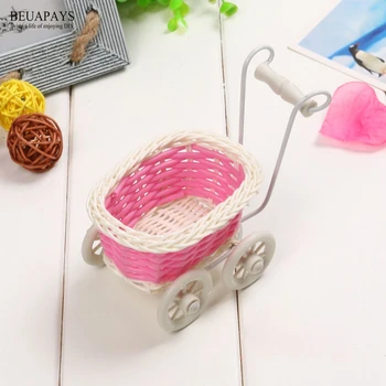 20pcs Figúrky Miniatúry baby sprcha darček Železa kočíka skladovanie košíka módne domáce dekorácie doplnky, ručne tkané