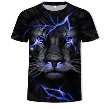 Zvierat Lev, tiger tvár človeka T-shirt 3D printe Nové voľné lev bežné majestátne letné módne Tričko Harajuku nadrozmerné t tričko