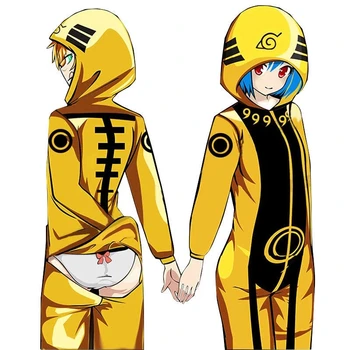 Anime Naruto Rikudousennin Modo Onesies Halloween Cosplay Kostýmy Pre Dospelých Muži Ženy Kombinézach Flanelové Domov Sleepwear