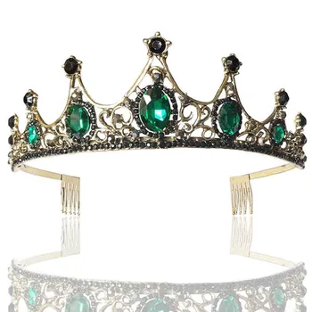 FORSEVEN Luxusné Barokové Svadobné Šperky Lesklé Drahokamu Koruny Tiara Jemné hlavový most Ženy, Hairband Svadobné Doplnky do Vlasov