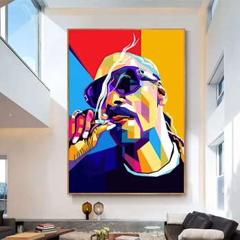 Moderné Snoop Dogg Fajčenie Plátno na Maľovanie Hip Hop Spevák a Rapper Star Plagáty a Vytlačí Wall Art Obraz Obývacia Izba Domova
