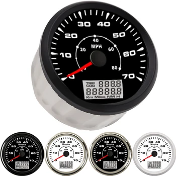 GPS Tachometer 85mm GPS Rýchlosti Merač, Digitálny LCD 70 Uzlov 80 MPH Rýchlomer Rozchod fit Loď Auto s 7 Farieb Podsvietenia