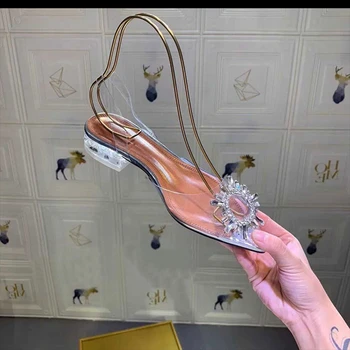 ORCHA LISA Transparentné PVC sandále ženy ukázal jasné krištáľový pohár vysokým podpätkom bodce sexy čerpadlá 2019 nové letné topánky B1906