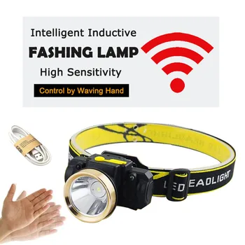 Mini USB Nabíjateľné LED Svetlomet Snímač Pohybu Vedúci Svetlo Lampy Vonkajšie Cyklistika Rybárske potreby na Kempovanie Baterka Pochodeň lampe frontale