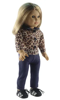 1 Nastavte Leopard Zrna Bábiky Oblečenie pre 18-palcové American Doll Bitty Baby Doll Handmade Módy Krásne Oblečenie X84