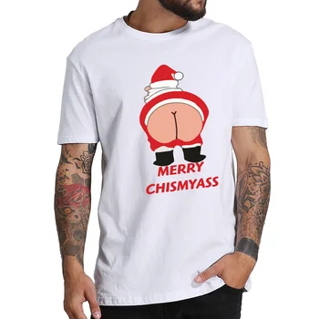 Komické Santa Claus T Shirt Mužov Humor Veselé Vianoce Camiseta Lumbálna Chrimyass Šaty, Bavlna golier Posádky Krku Voľný čas T-shirt