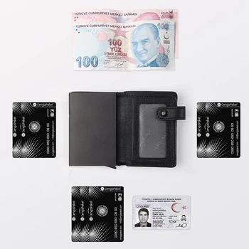 CengizPakel Značka Hliníka Kovové Akreditívov Mini Card Peňaženky 2021 Muž Ženy Smart Peňaženky Vizitka Majiteľa Peňaženky