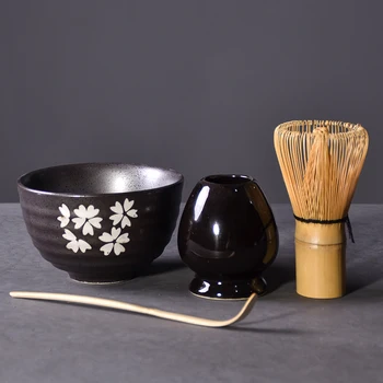 LUWU 4pcs/súbor tradičných matcha giftset bambusu matcha metla, lopatka ceremic Matcha Miske Rozšľaháme Držiteľ japonský čaj sady