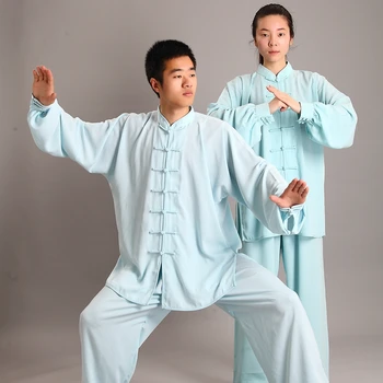 Unisex Tradičné Čínske Oblečenie 14 Farieb, Dlhé Rukávy Wushu TaiChi KungFu Jednotné Farby Uniforiem Tai Chi Cvičenie Oblečenie