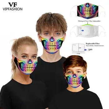 VIP MÓDY Nové Zábavné Dospelých, Deti 3D Grimasa Ghost Vytlačené pleťové Masky Bavlna Úst Maska Odevné Doplnky Pre Strán