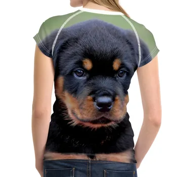 Cool 3D Psa Rotvajler Tlač Ženy Letné Tričká Streatwear Dospievajúce Dievčatá T-shirts Módne Krátky Rukáv Topy Tees