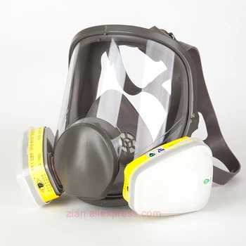 15 v 1 Plnú Tvár Plynové Masky Kyseliny na Ochranu Maľovanie Chemického Laboratória Priemyselnej 6800 Bezpečnosti Masku, Respirátor s 6002 Filtre