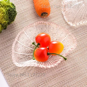8PCS Tvorivé roztomilý shell Omáčkou na tanierik Transparentné sklo pre Domácnosť Fiavor Snack Sušené ovocie, jedlo, Dezert
