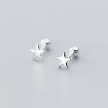 Trustdavis Reálne 925 Sterling Silver Módne Sladké Star Závrtná Náušnice Pre Ženy, Deti, Mini Minimalistický Šperky DA1909