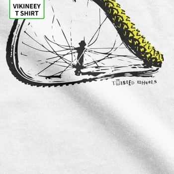 Muži Tričko Twisted Kolesá Ohnuté Kolesa MTB Tee Tričko Horský Bicykel Vtipné Krátke Rukávy Topy Bavlna Plus Veľkosť T-Shirt