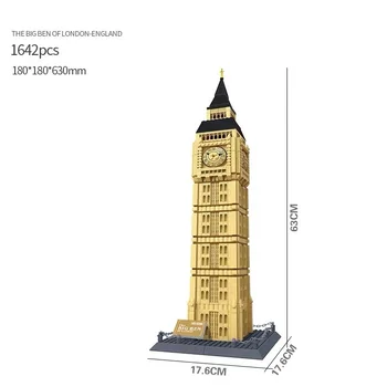 Eiffelova Veža Stavebné Bloky, Big Ben Empire State Veľké Architektúra Stavebné Miniatúrny Model Tehly Hračky pre Deti, Darčeky