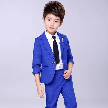Modré obleky pre chlapcov svadby deti Sako Oblek pre deti kostým, sako