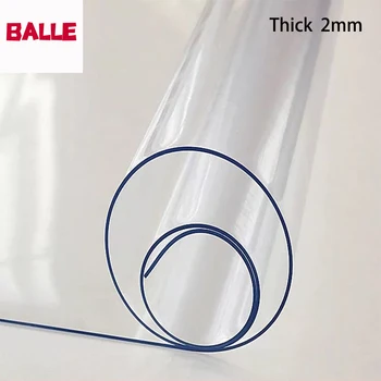 Hrúbka 2 mm Transparentné PVC Obrus Nepremokavé Ťažké Tabuľka Kryt Olej-Dôkaz Mäkké Sklo Číre Plastové Mat Vysokej Kvality