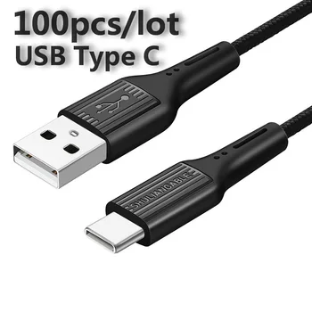 Veľkoobchod 100ks/veľa USB Typu C, Kábel 1m 2m 3m pre Huawei Samsung Xiao Rýchle Nabíjanie Typ-C Nabíjačku, Dátový Kábel