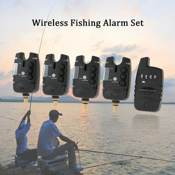 Lixada Bezdrôtový Rybárske Alarm Set 4 Rybolov Uhryznutie Alarmy + 1 Prijímač v Prípade LED Kaprov Rybolovu Upozornenie