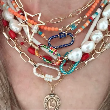 Klasické 8mm sladkovodné perly krku šperky skutočné perly farebné openable spona náhrdelník dámy strany kúzlo choker аксессуары