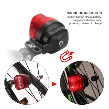 Magnetické Indukčné Požičovňa Ľahké Nepremokavé 2 LED MTB Horský Bicykel Predné Zadné Ostrohové Koliesko Svetlo S Držiak na Bicykel Príslušenstvo