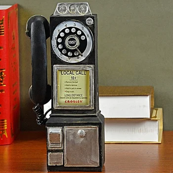 Home Decor Vintage Telefón Model Stene Visí Remesiel Ozdoby Retro Bytový Nábytok Figúrky Telefón Miniatúrne Dekorácie, Darčeky